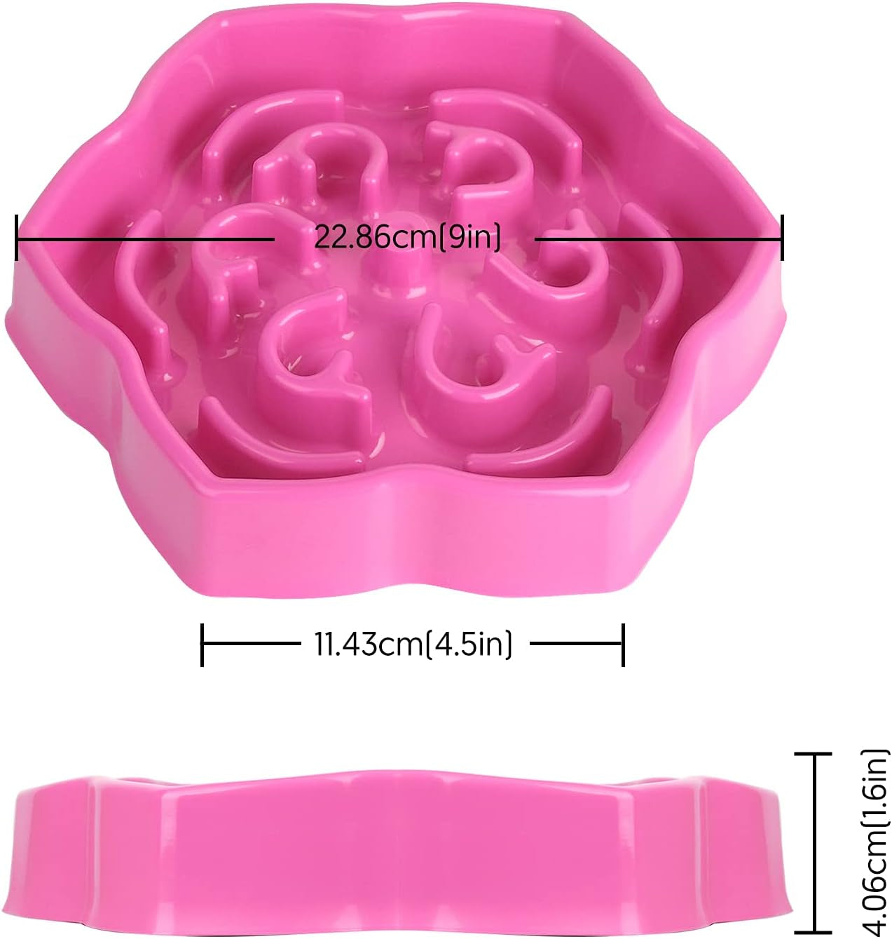 Slow Feeding Bowl, Polypropylene Dog Bowl, 600 Ml, for Medium Small Breed & Puppies, Promotes Healthy Eating