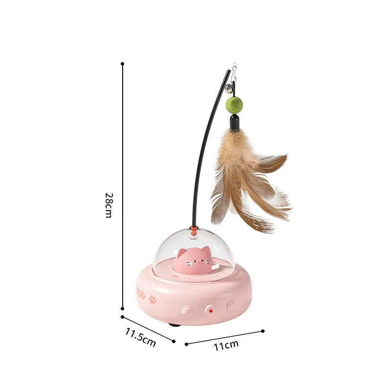 Smart Teaser Cat Feather Interactive Toy Electric Cat Teaser Stick with Bell Training Pet Toys Replaceable Cat Supplies