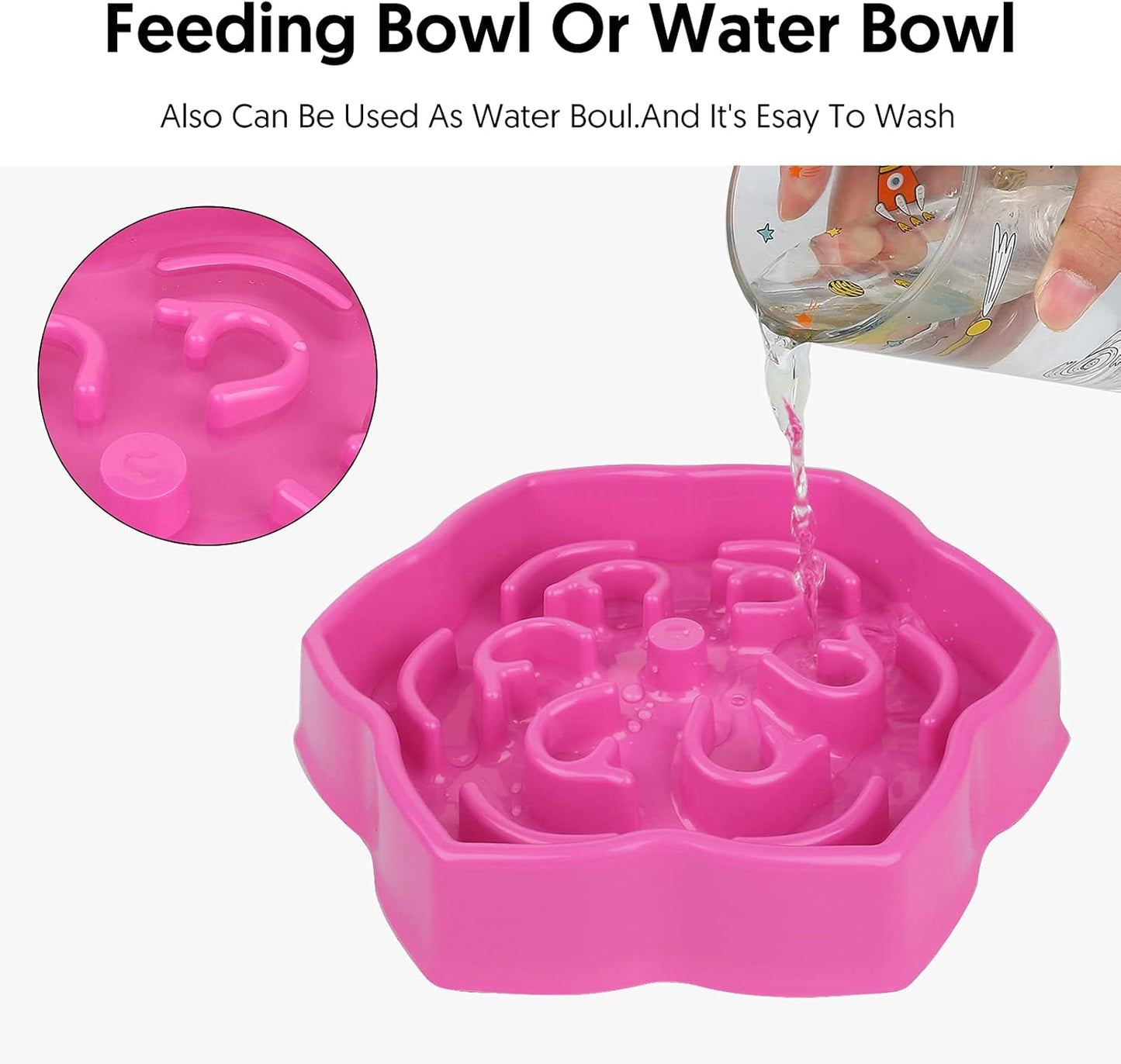 Slow Feeding Bowl, Polypropylene Dog Bowl, 600 Ml, for Medium Small Breed & Puppies, Promotes Healthy Eating