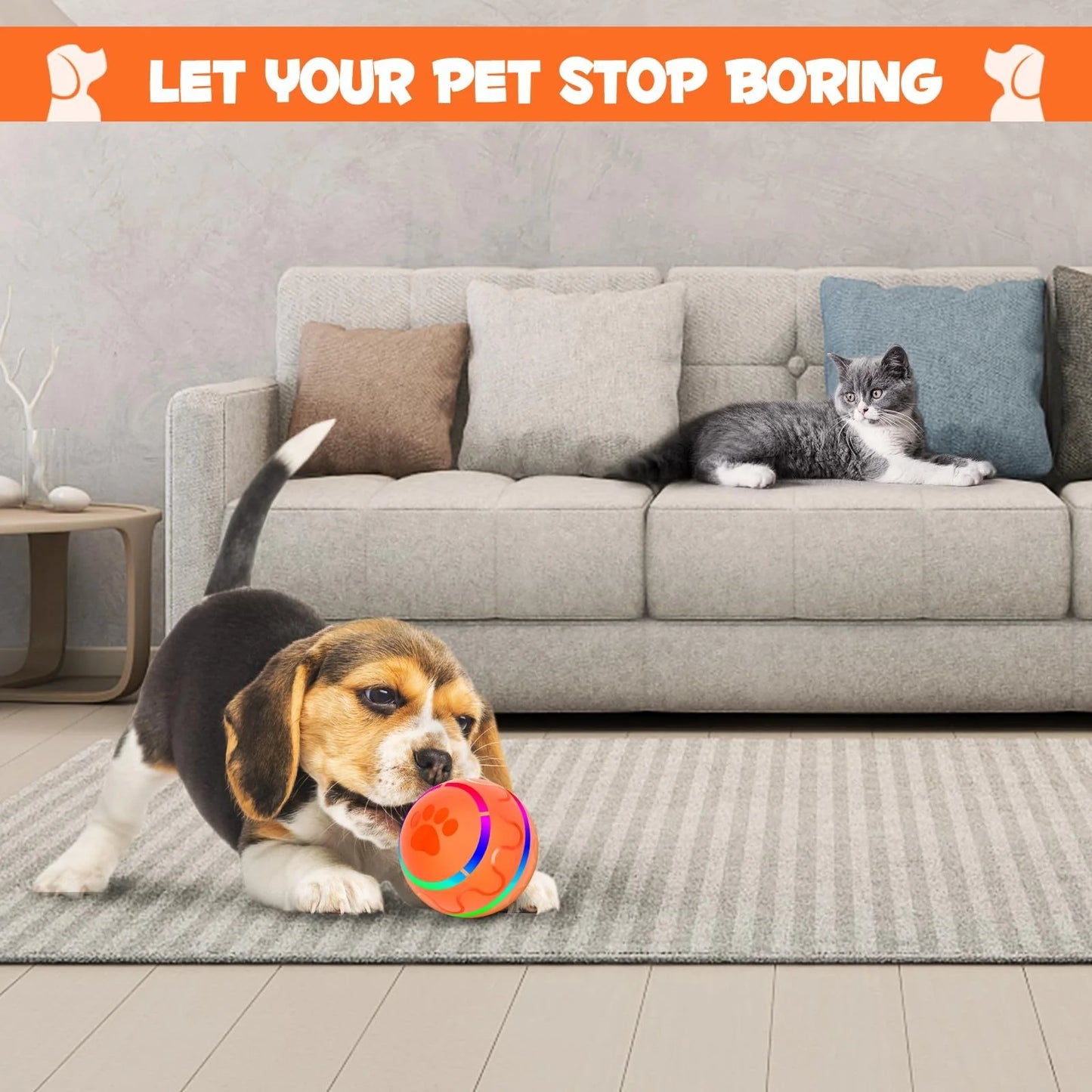 Pet Automatic Orange Toy Ball