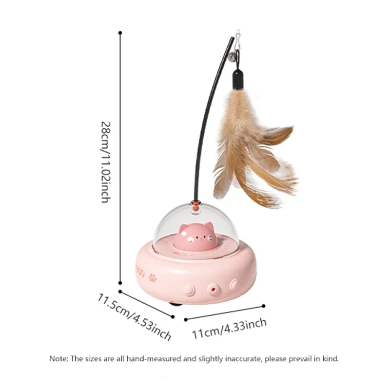 Smart Teaser Cat Feather Interactive Toy Electric Cat Teaser Stick with Bell Training Pet Toys Replaceable Cat Supplies