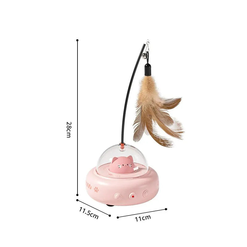 Smart Teaser Cat Feather Interactive Toy Electric Cat Teaser Stick with Bell Training Pet Toys Replaceable Cat Supplies