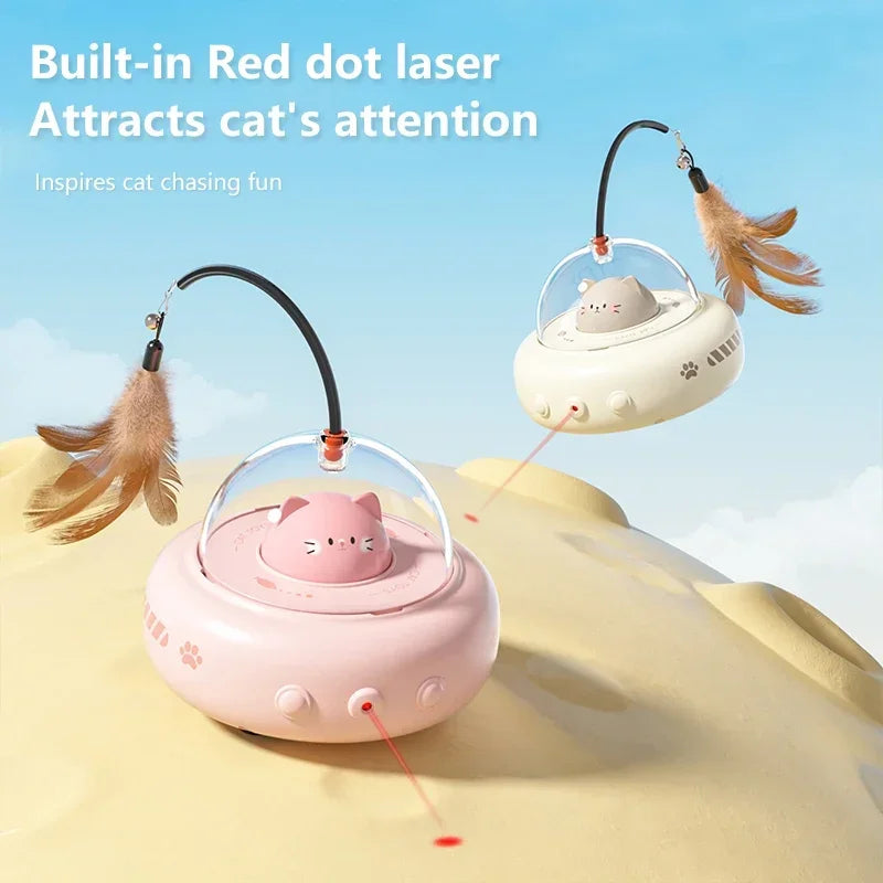Smart Teaser Cat Feather Interactive Toy Electric Cat Teaser Stick with Bell Training Pet Toys Replaceable Cat Supplies
