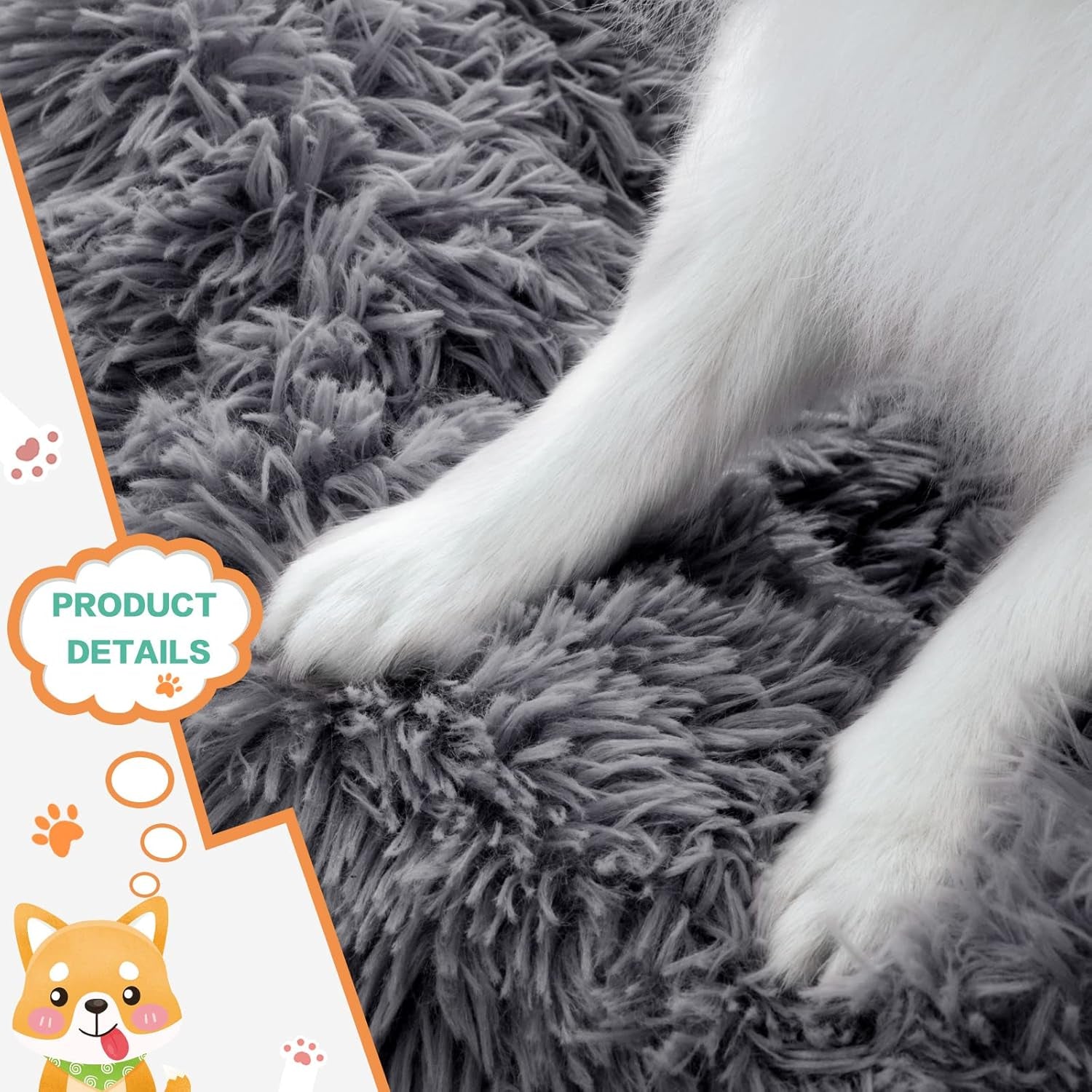Calming Donut Dog Bed for Small to Medium Dogs & Cats - Plush Faux Fur Anti-Anxiety Pet Bed with Machine Washable Cover & Non-Slip Base