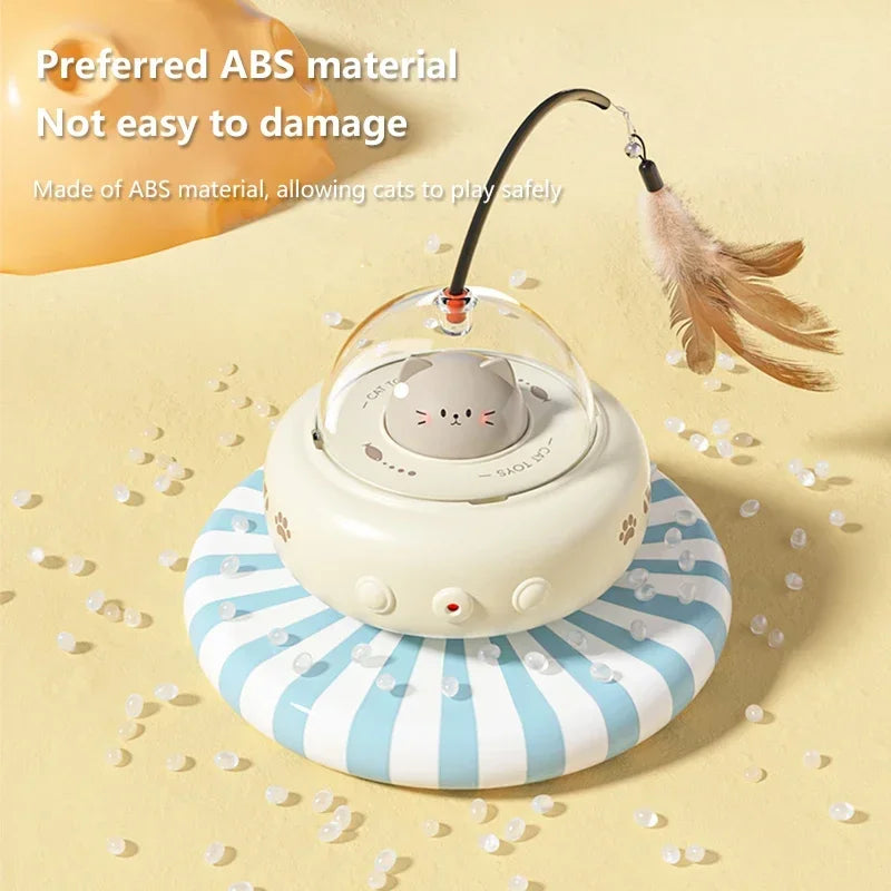 Smart Teaser Cat Feather Interactive Toy Electric Cat Teaser Stick with Bell Training Pet Toys Replaceable Cat Supplies